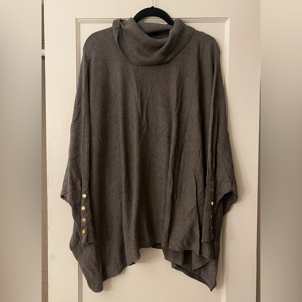Alfani Women’s Turtle Neck Grey Tunic Sweater-XL